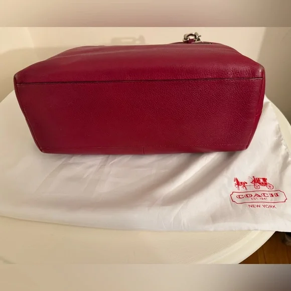 Coach Bold Red Leather Tote - Picture 3 of 3